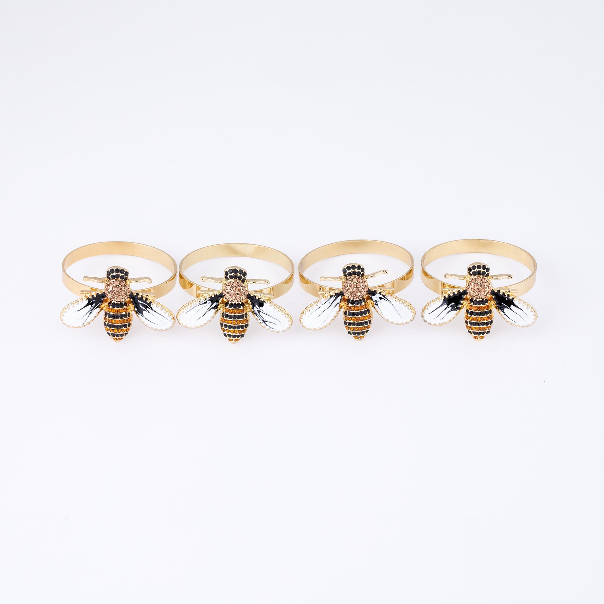 Elegant Bee Napkin Ring - Set of 4