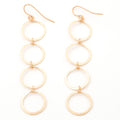 Golden Hammered Circle Fall Earrings