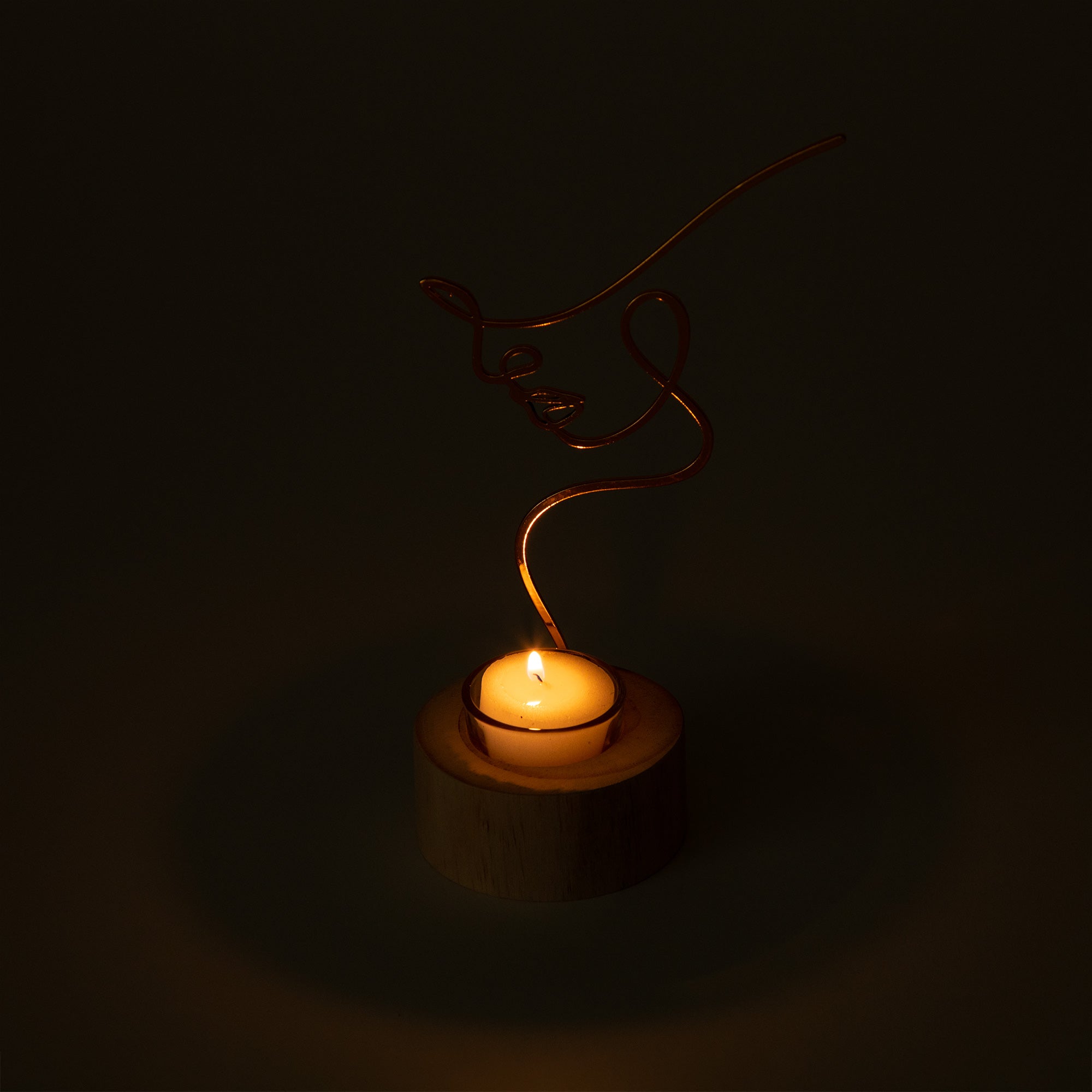 Silhouette Of Beauty Tealight Candle Holder