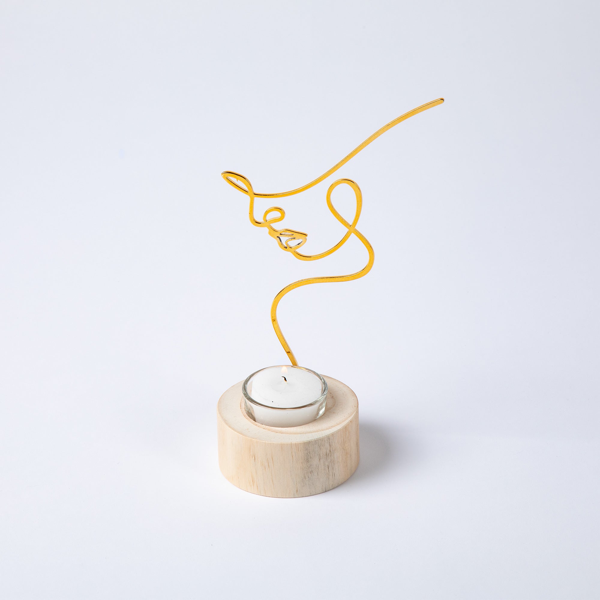 Silhouette Of Beauty Tealight Candle Holder