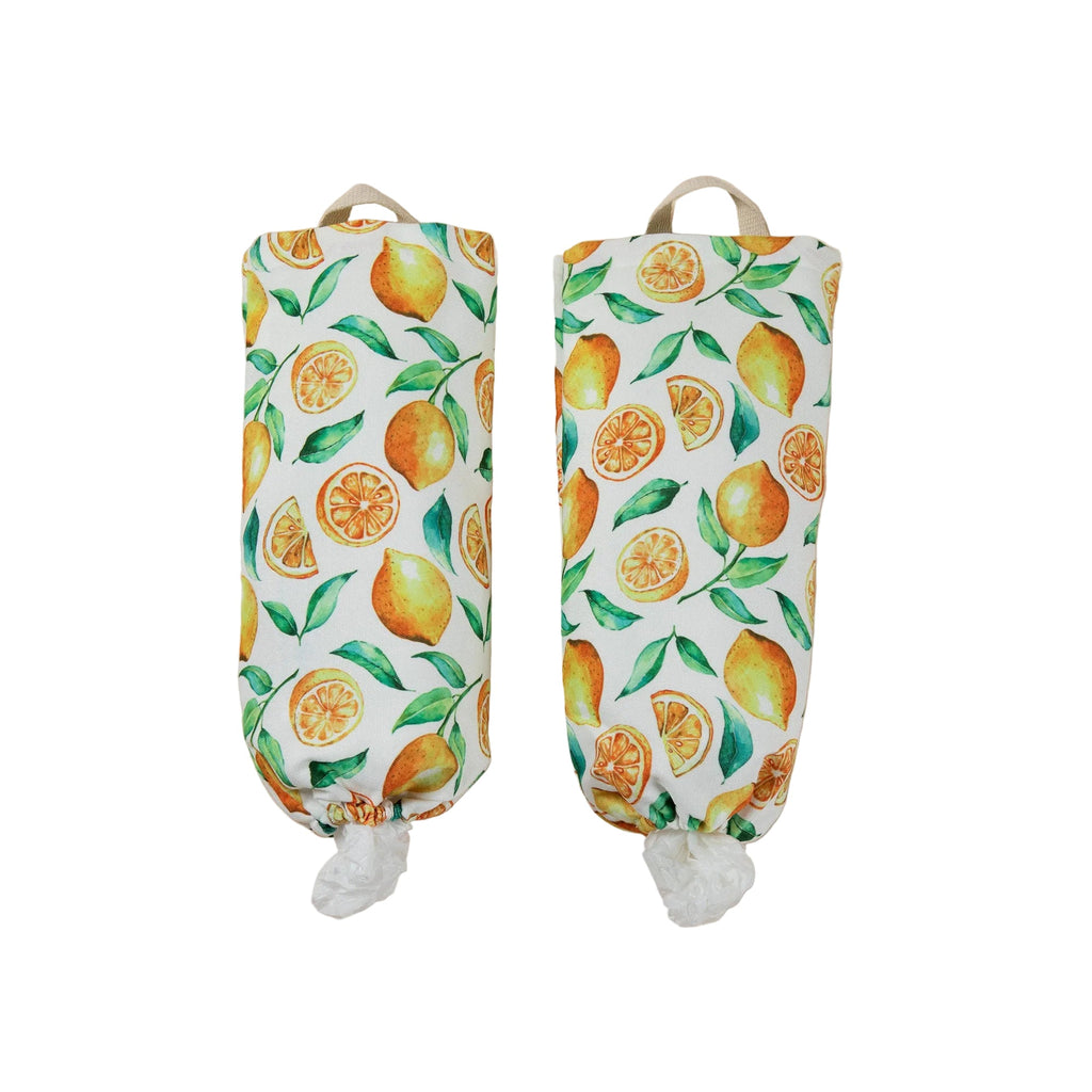 Lemon Vibes Plastic Bag Holder - Set of 2