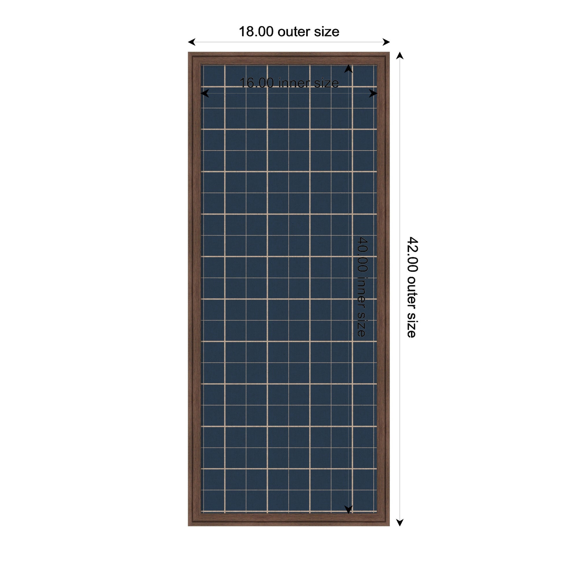 Framed Fabric Pinboard Navy Blue Plaid Wall Organization