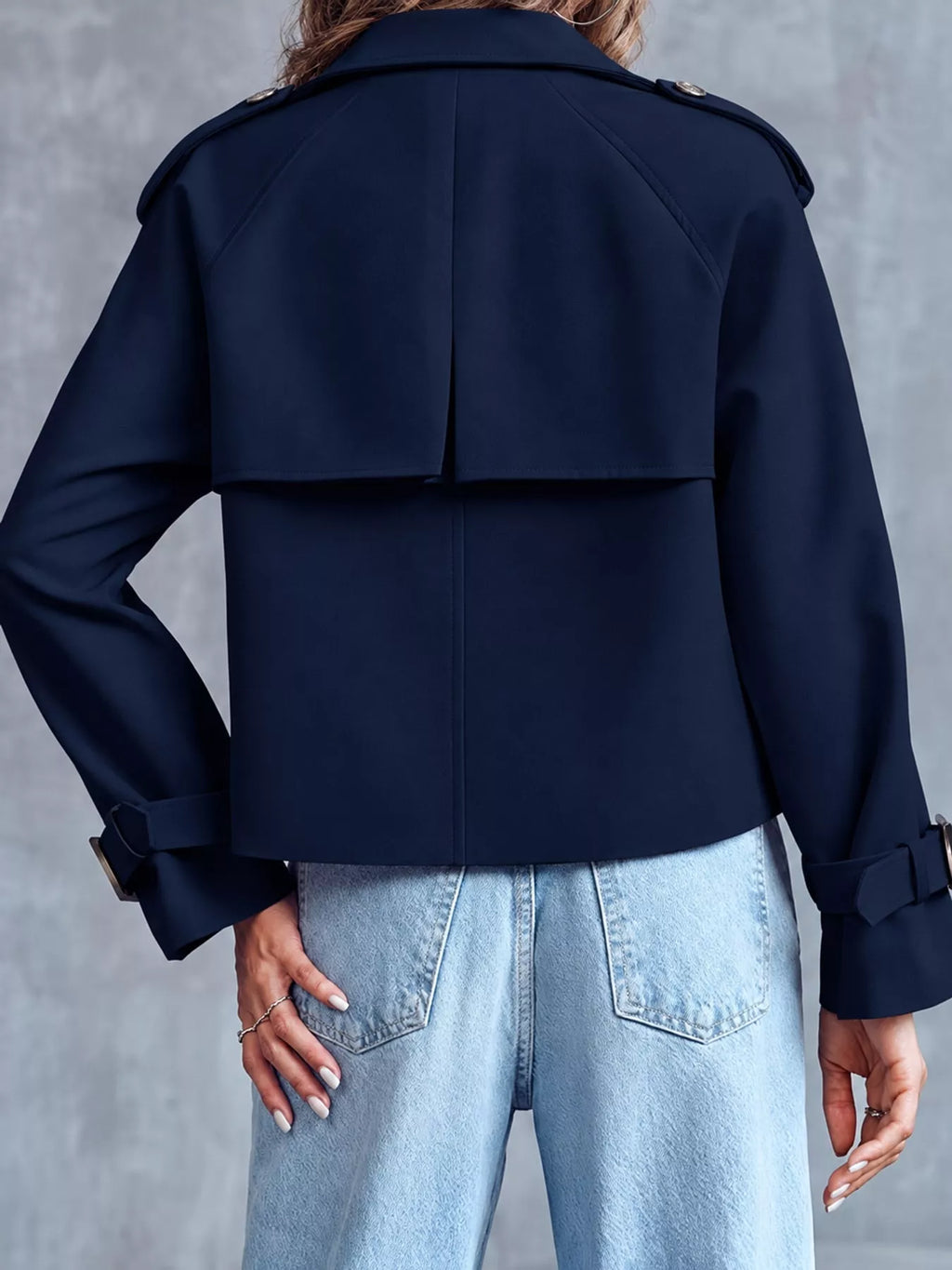 Double-Breasted Cropped Trench Outerwear