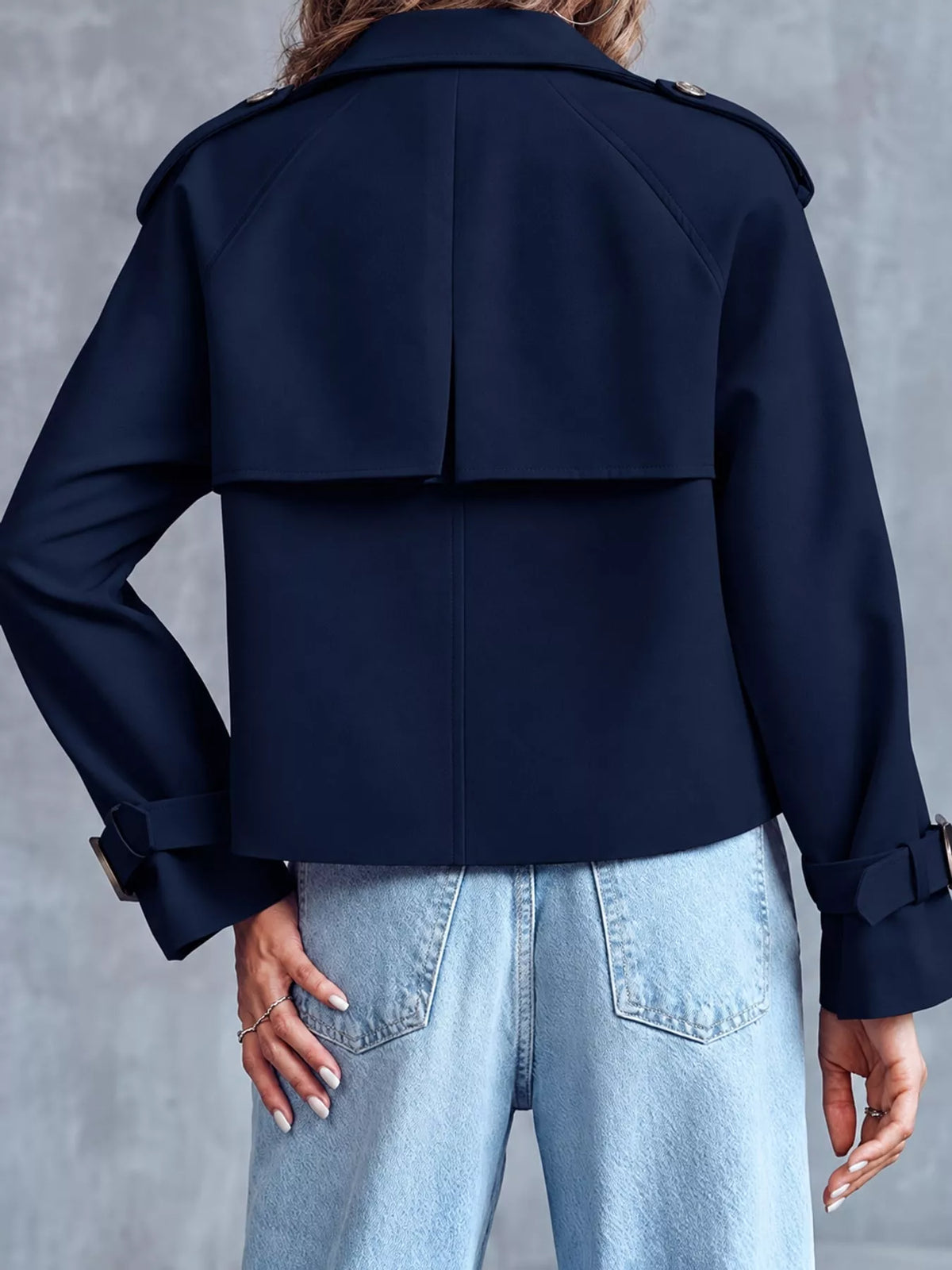 Double-Breasted Cropped Trench Outerwear