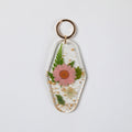 Elegant Real Flowers Keychain