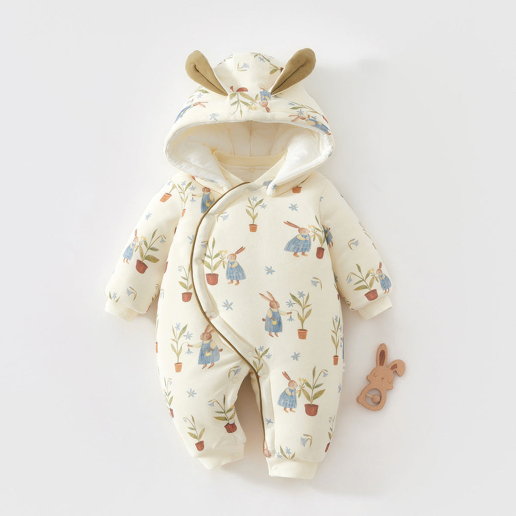 Thickened New Years Day Onesie With A Hood For Outdoor Wear