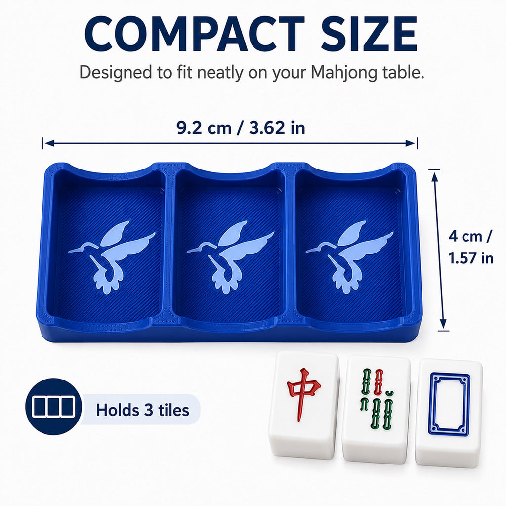 3-Slot Mahjong Tile Exchange Tray, 3D Printed Mahjong Passing Holder For 3 Tiles, Compact American Mahjong Game Accessory