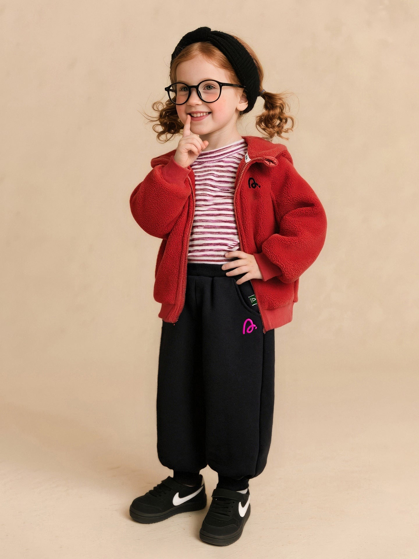 Warm Comfortable And Versatile Fleece-lined Jogger Pants For Boys And Girls