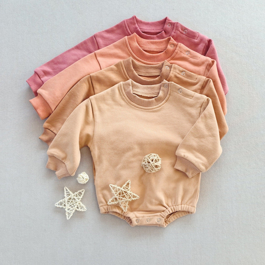 Long-sleeve Solid-color Cotton Casual Jumpsuit