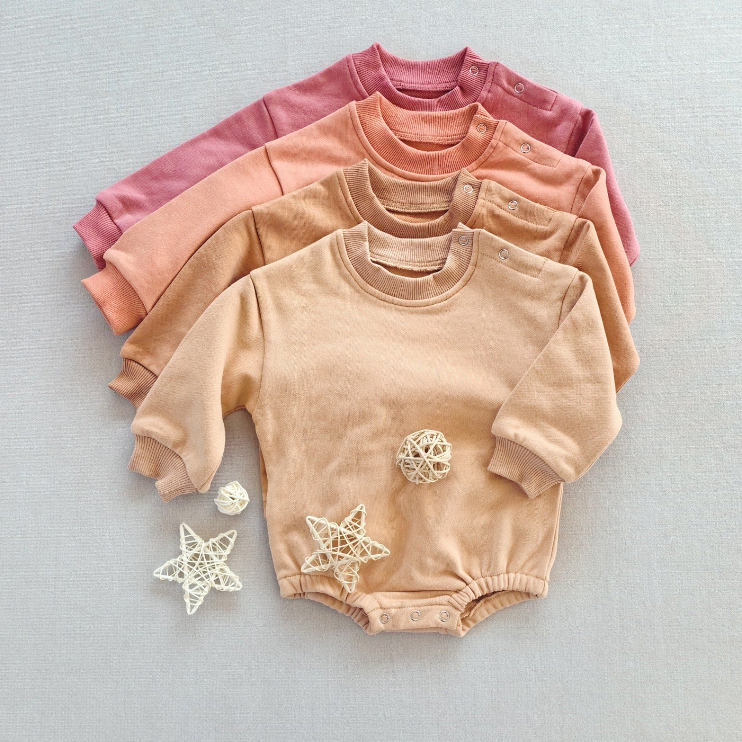 Long-sleeve Solid-color Cotton Casual Jumpsuit