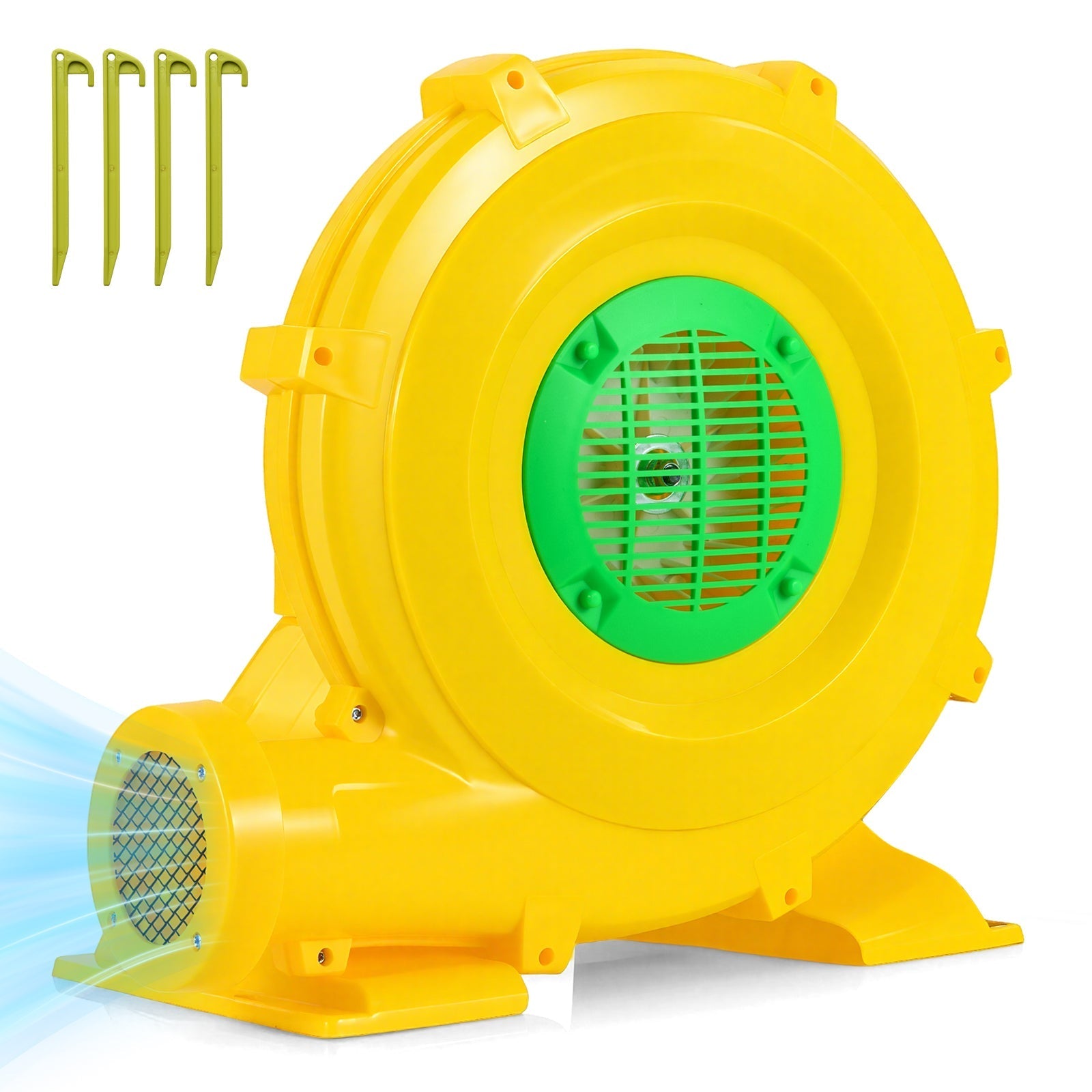 980W Bounce House Blower 1.31 HP Portable Air Pump Fan with Handle and Ground Stakes