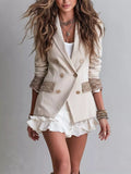 Double-Breasted Lapel Collar Blazer