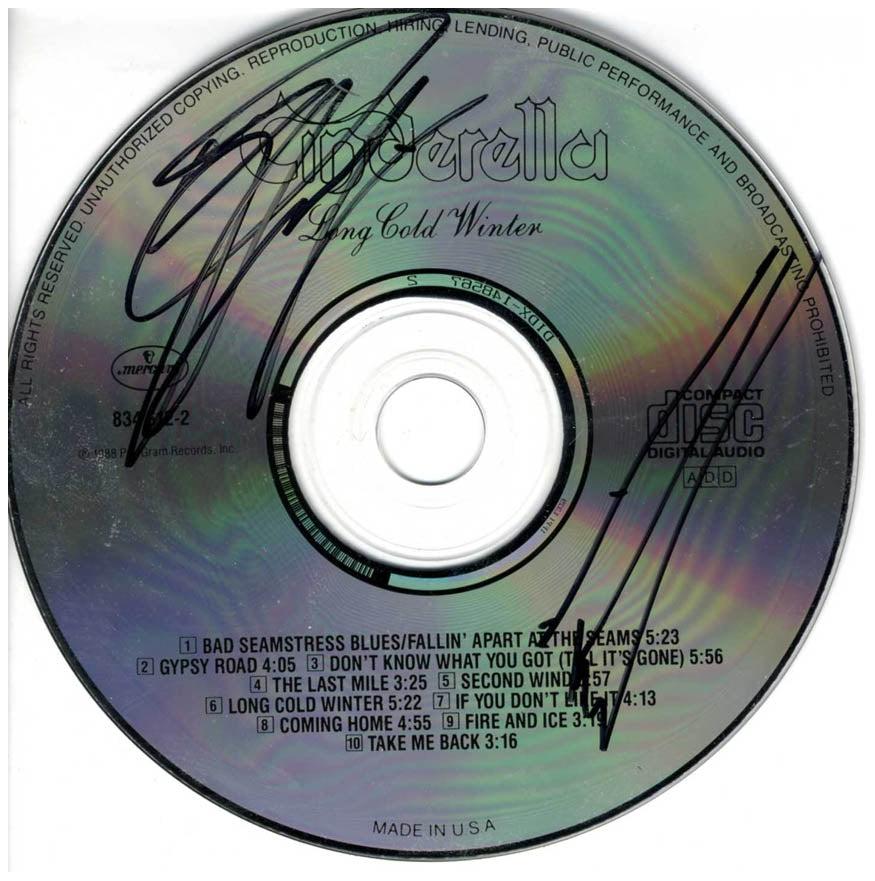 Cinderella Signed X2 Long Cold Winter Autographed CD