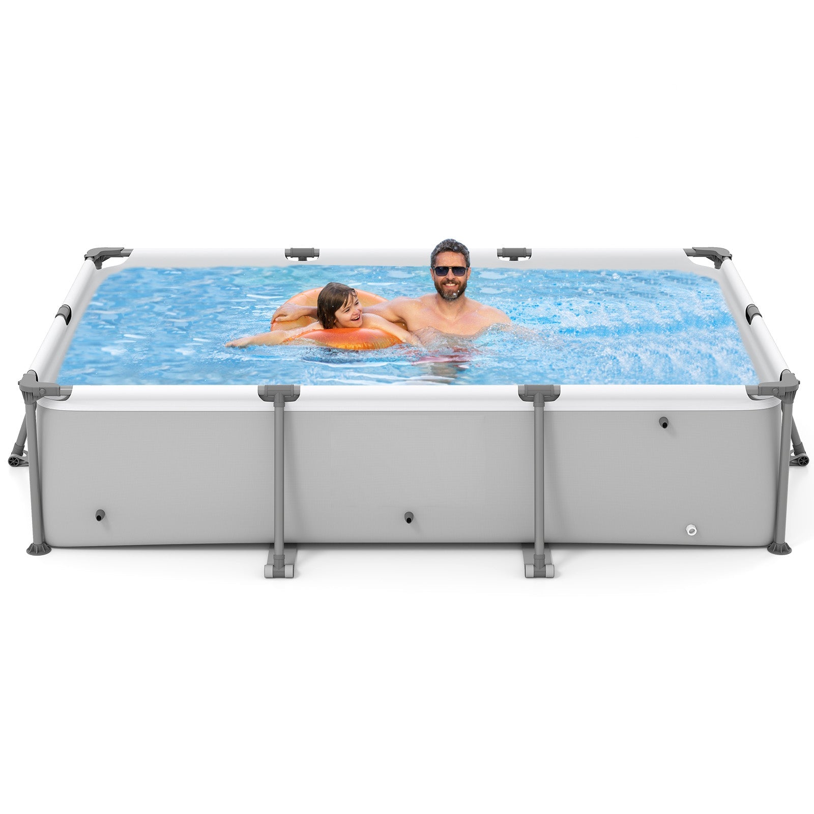 690/978/1158/1617 Gal Outdoor Family Swimming Pool with Metal Frame