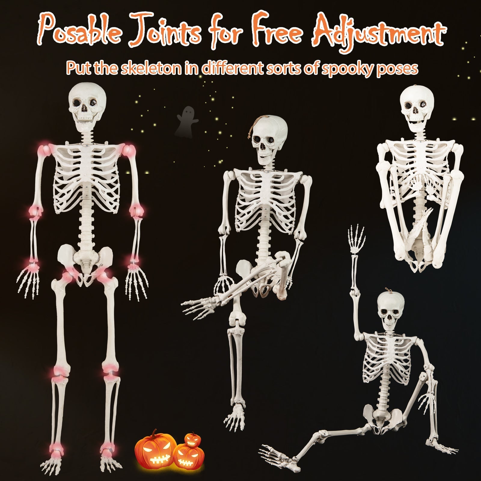 5.4 FT Halloween Skeleton Decoration Life Size Large Skeleton