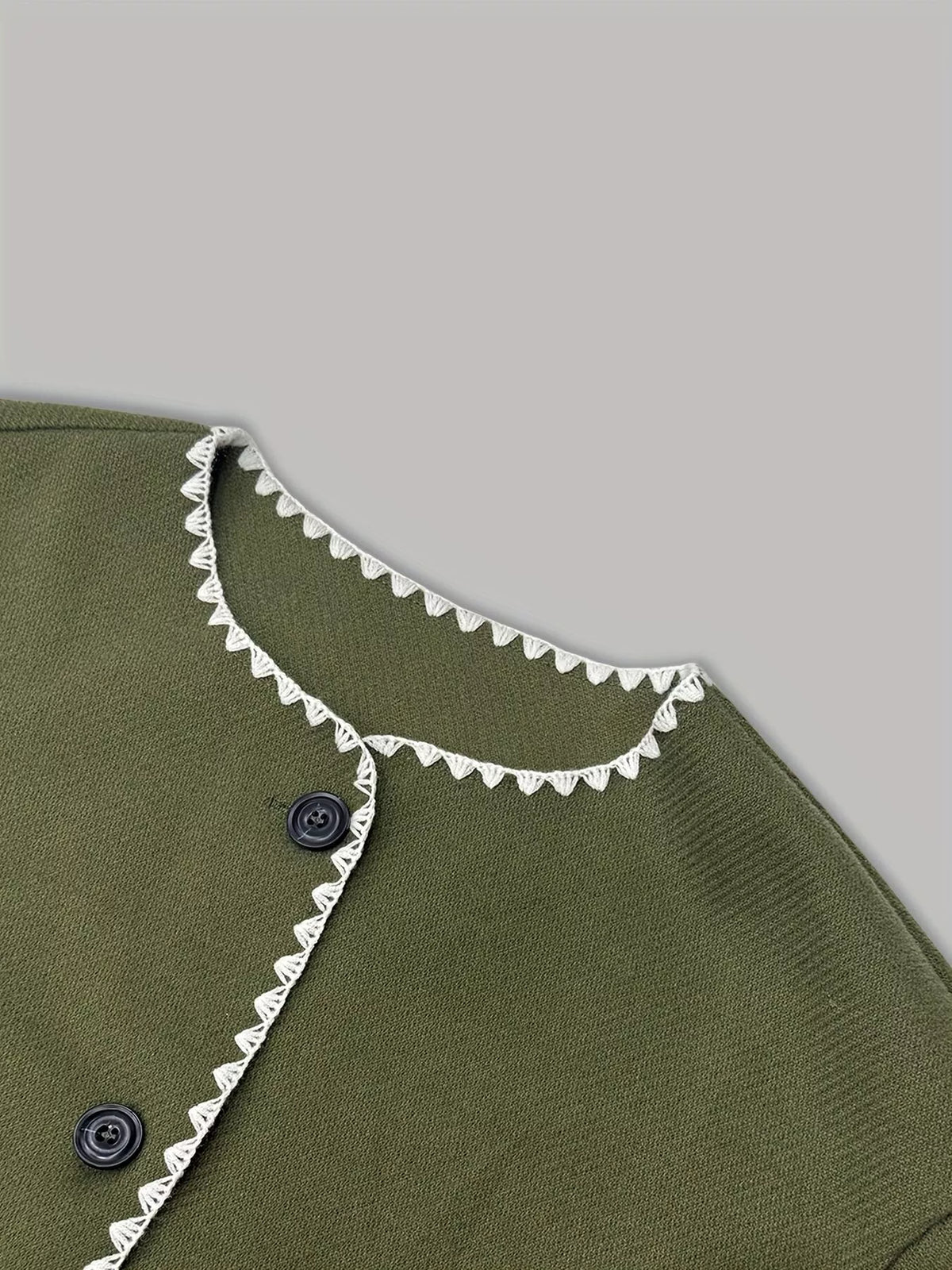 Contrast Trim Button-Front Outerwear