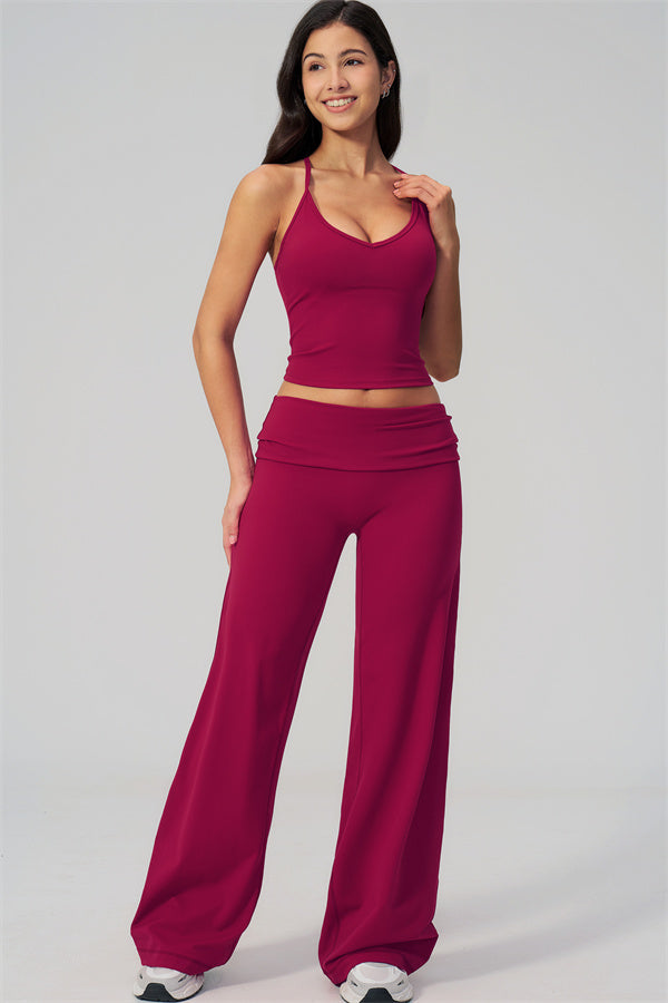 The Daring Tank Top Straight Leg Pants 2-Piece Set