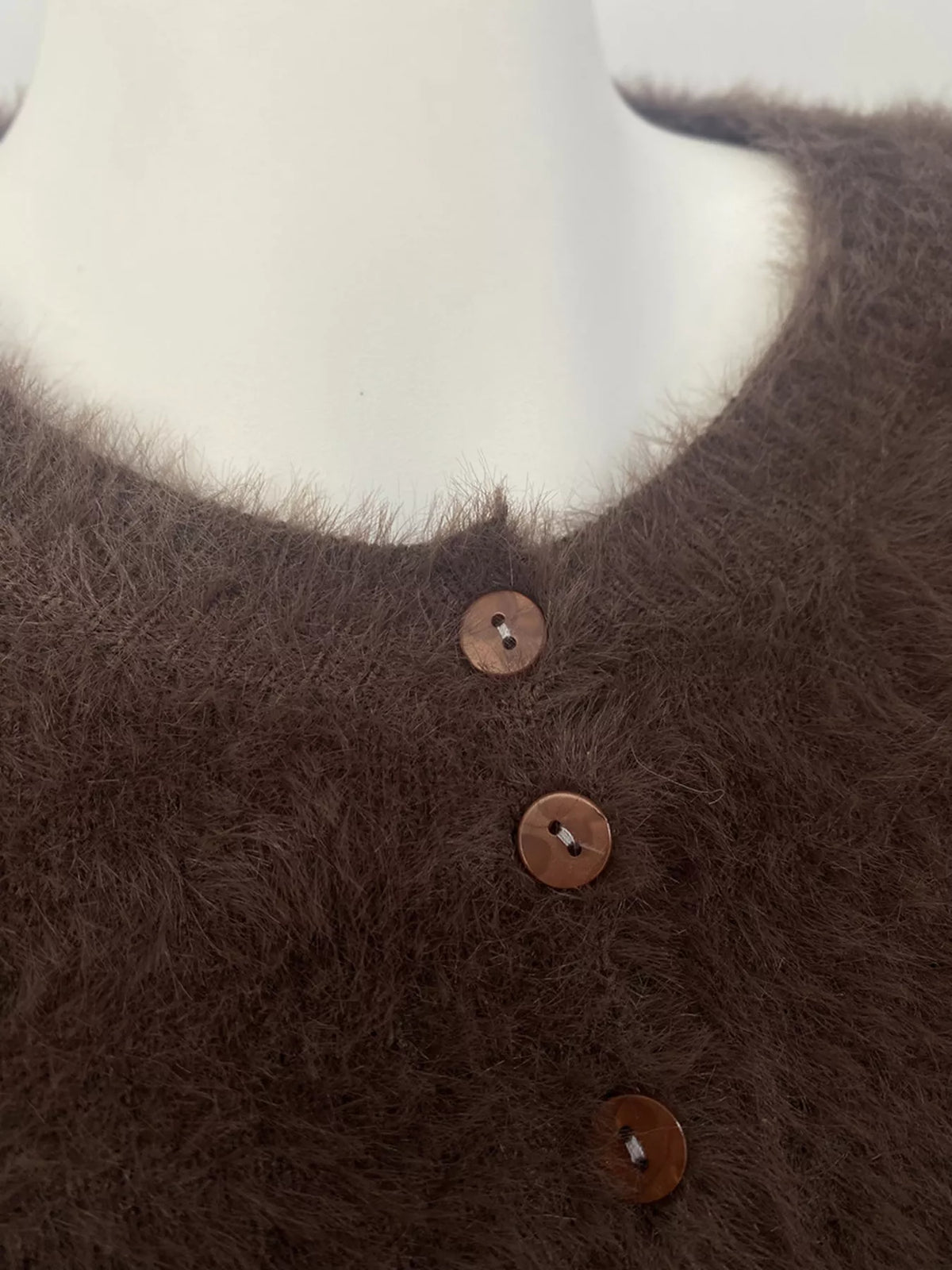 Soft Fuzzy Button-Down Cropped Cardigan