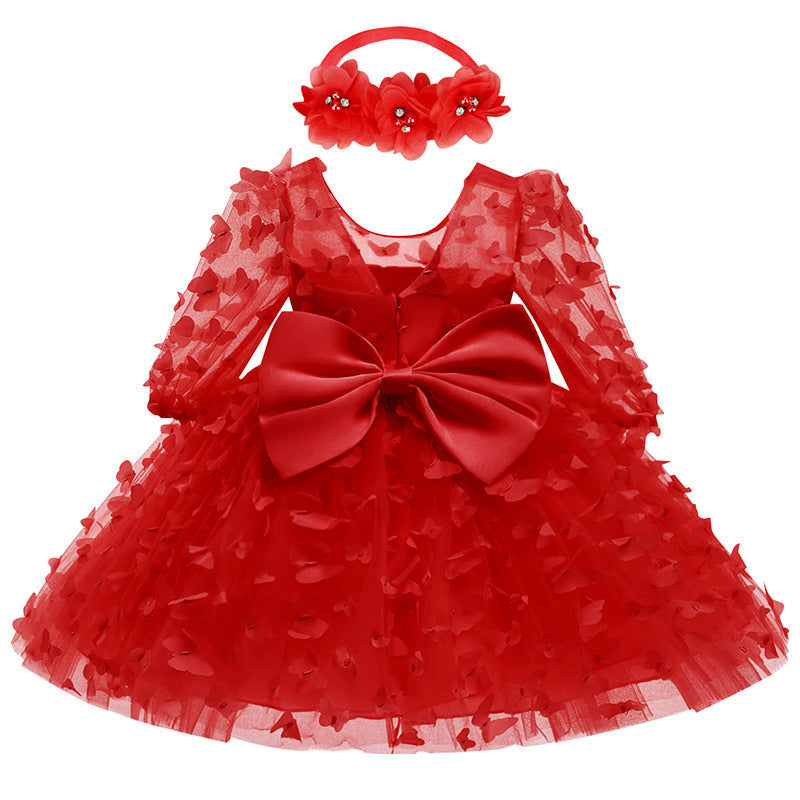 Baby And Toddler Mid-sleeve Dress Childrens Formal Gown