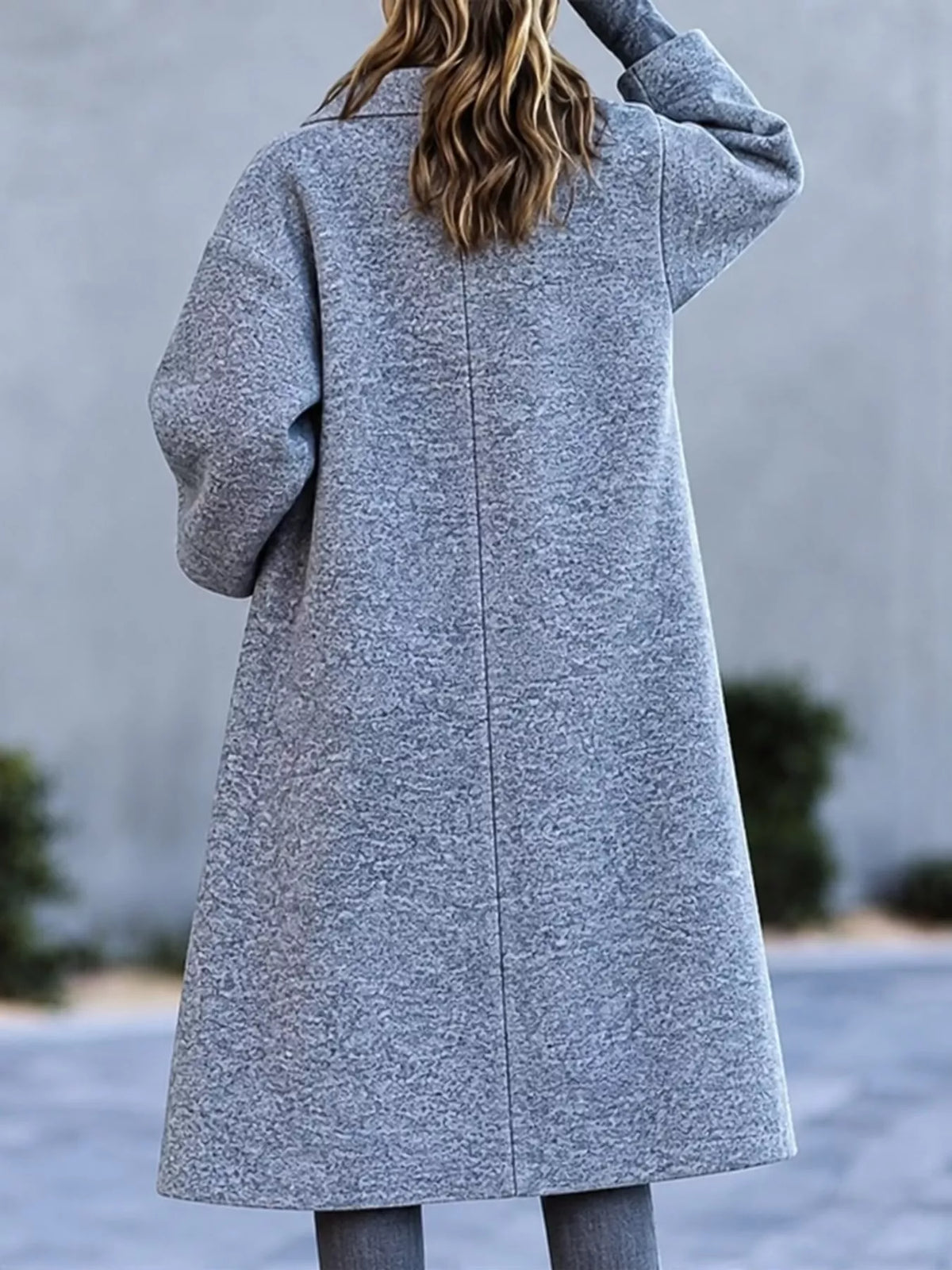 Full Size Lapel Collar One Button Coat Plus Size