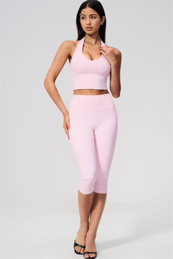 The Twirl Wide Strap Halter Crop Top