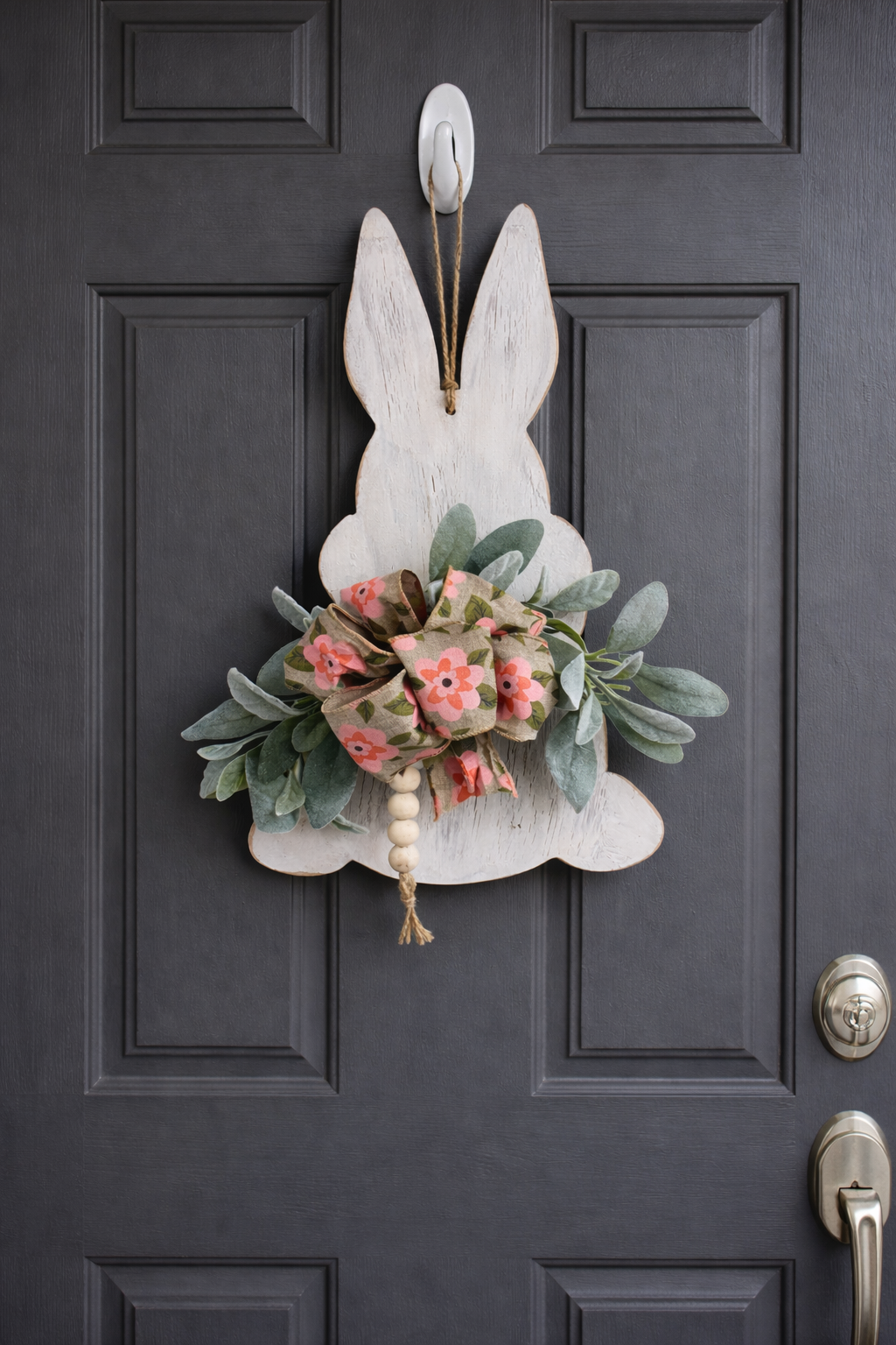 Whitewash Mini Bunny Door Hanger