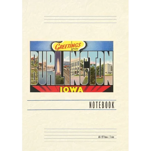 Vintage Lined Notebook Greetings from Burlington - Paperback