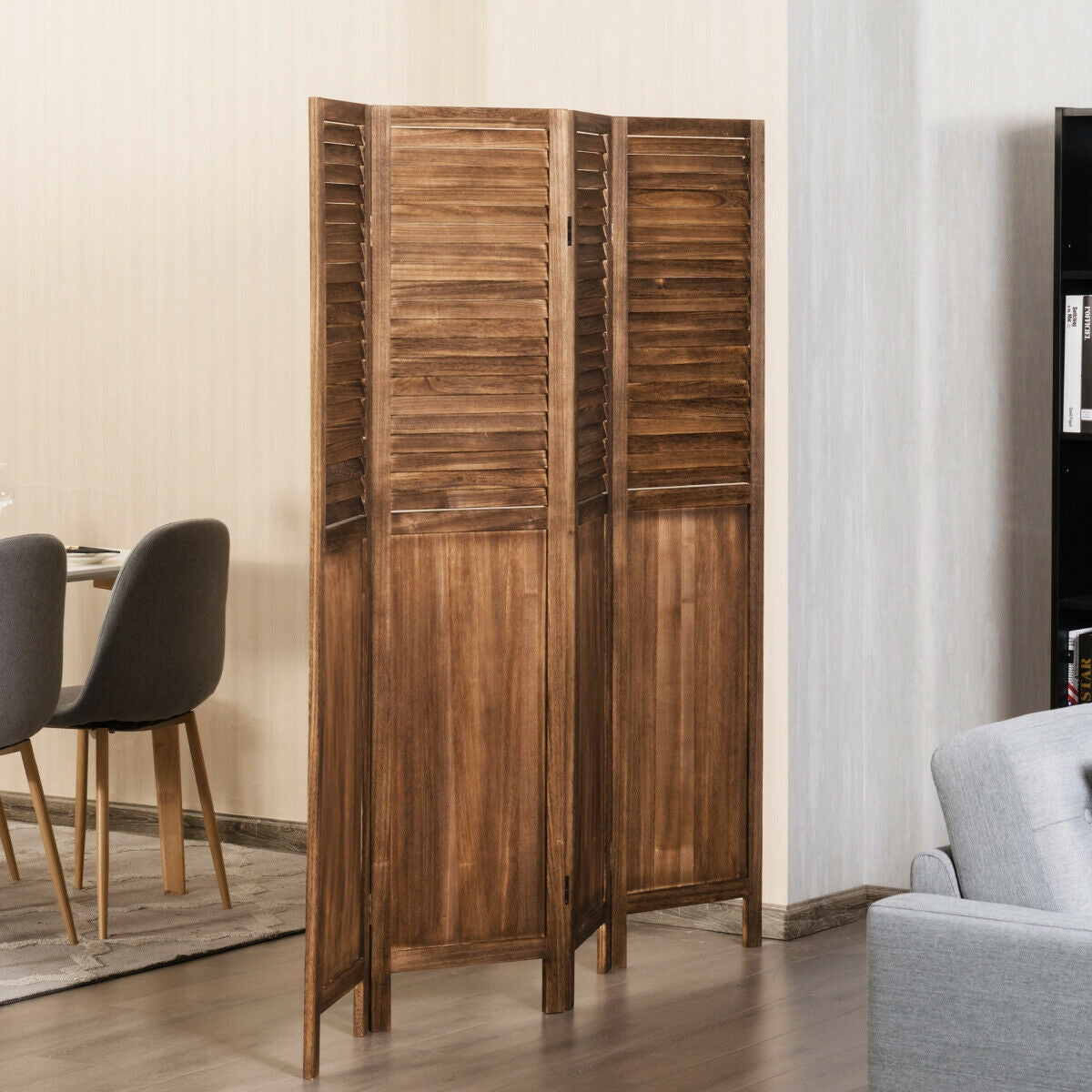 5.6 Ft Tall 4 Panel Folding Privacy Room Divider