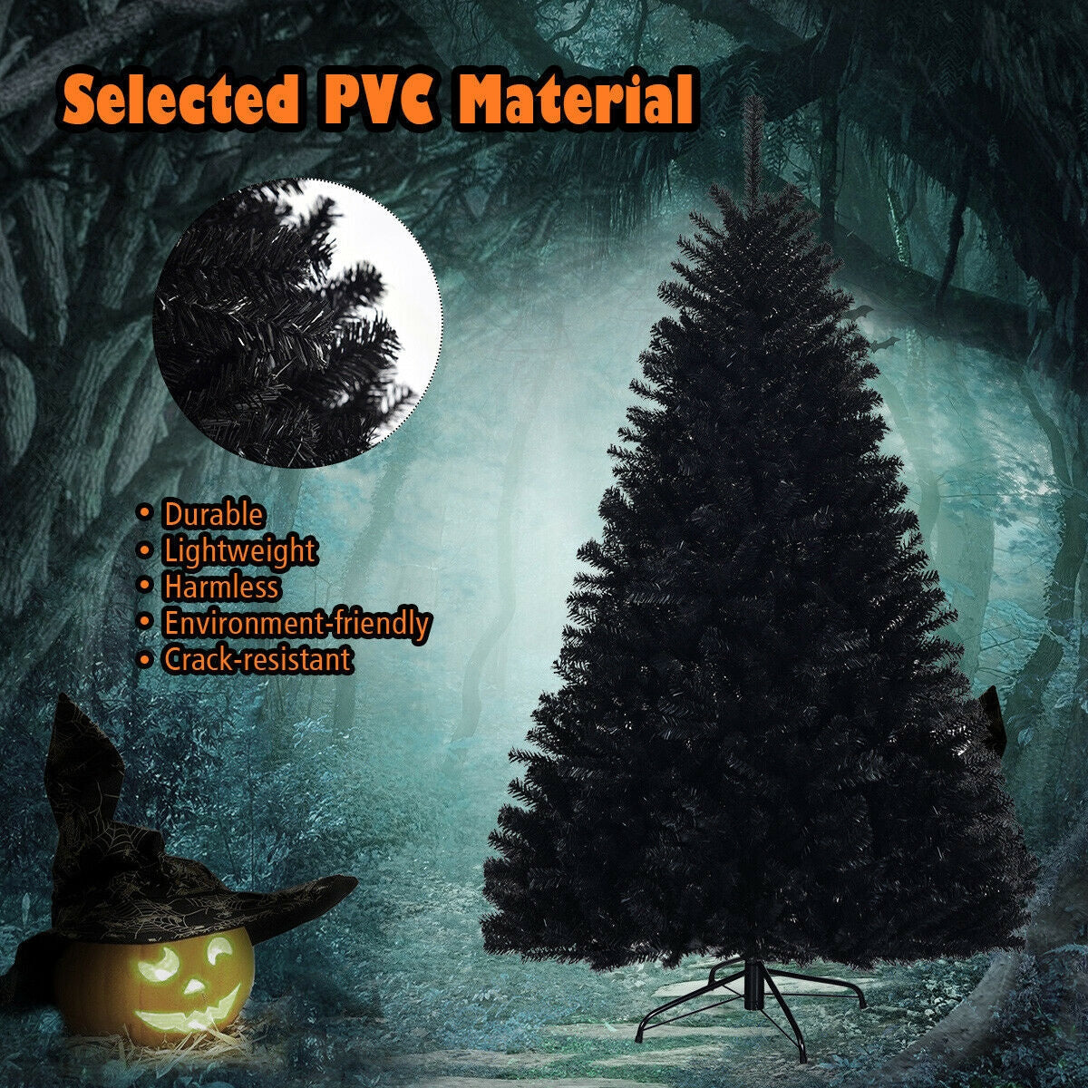 6 Feet Hinged Artificial Halloween Christmas Tree