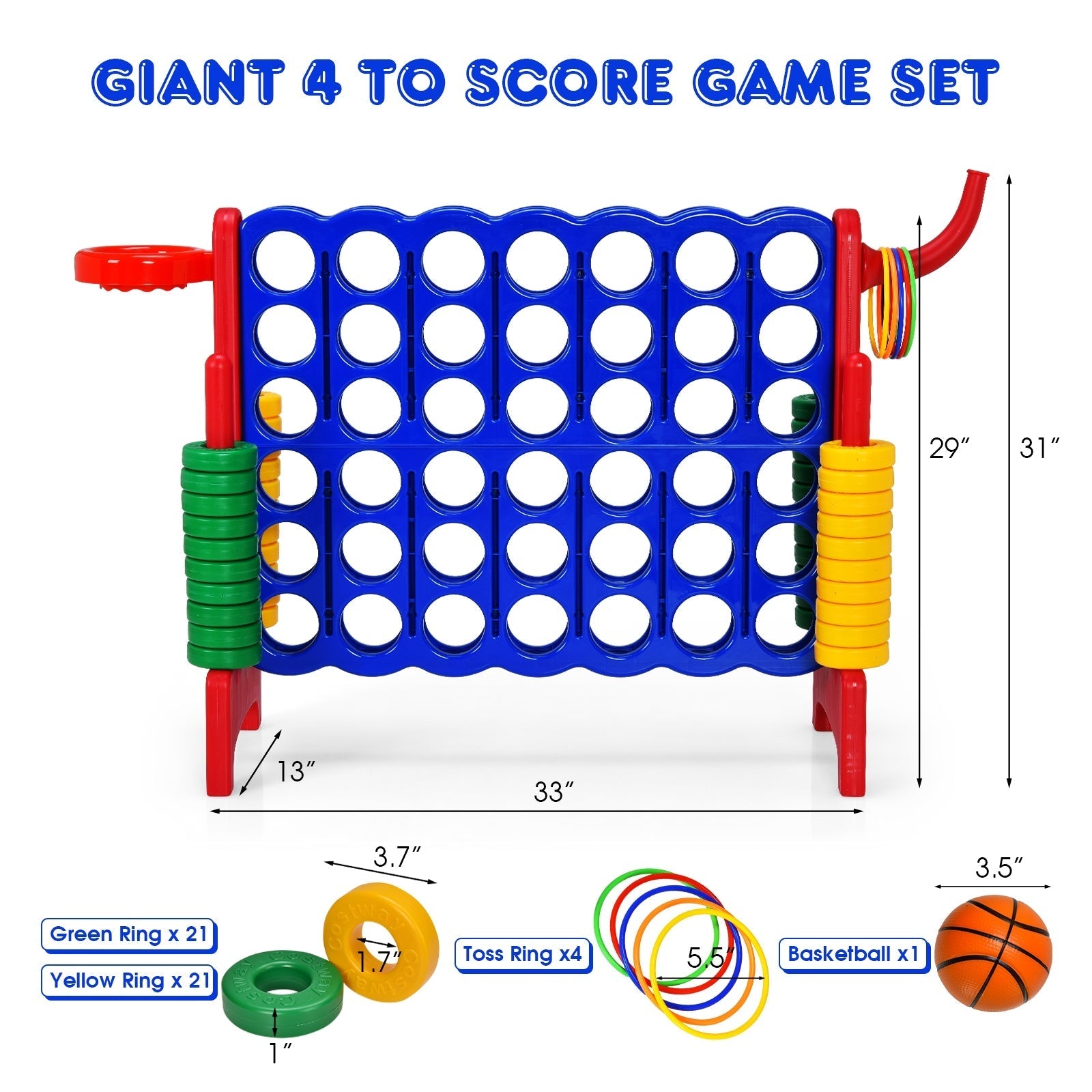 2.5Ft 4-to-Score Giant Game Set-Green