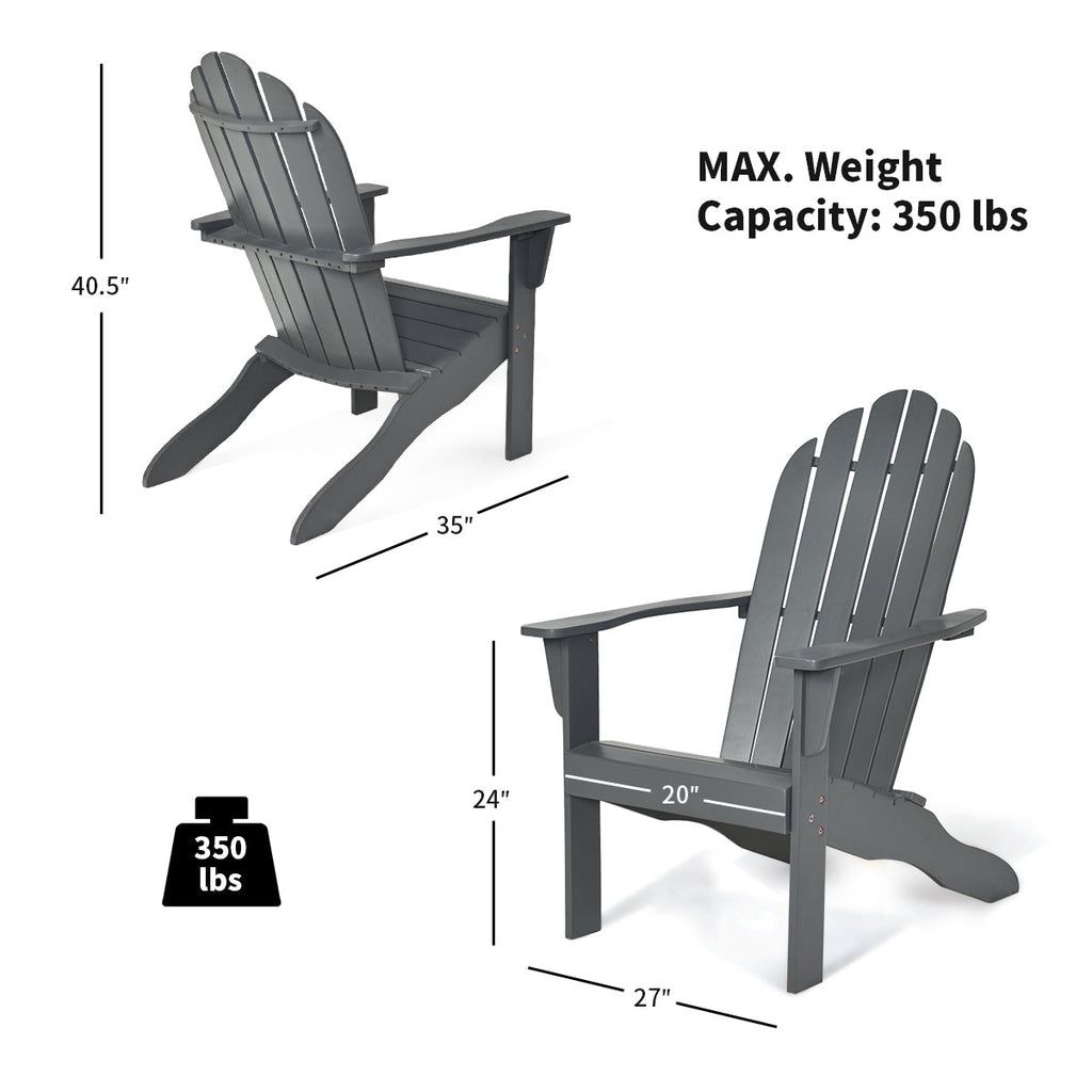 Acacia Wood Outdoor Adirondack Chair with Ergonomic Design