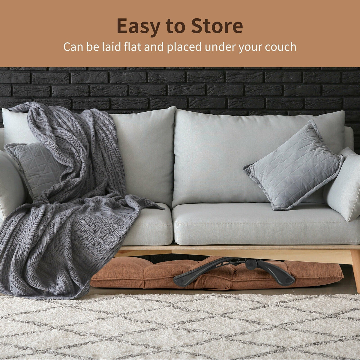 14-Position Adjusting Lazy Sofa Chair with Waist Pillow and Armrests