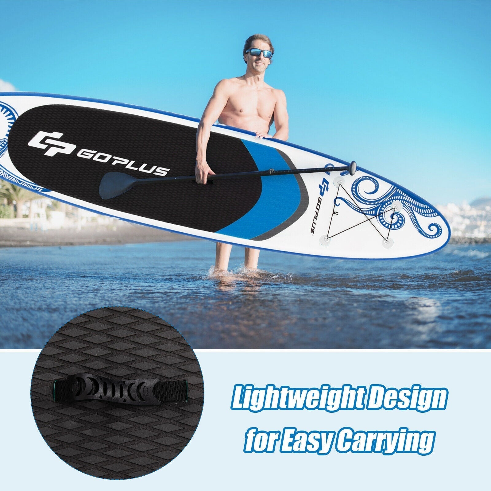 11-Feet Inflatable Paddle Board with Carry Bag