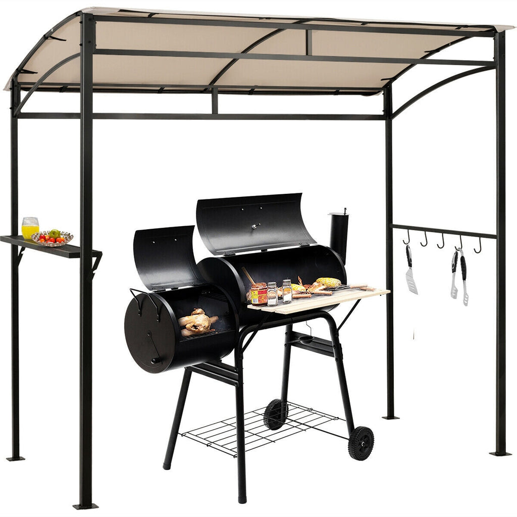 7 x 4.5 Feet Grill Gazebo Outdoor Patio Garden BBQ Canopy Shelter-Brown