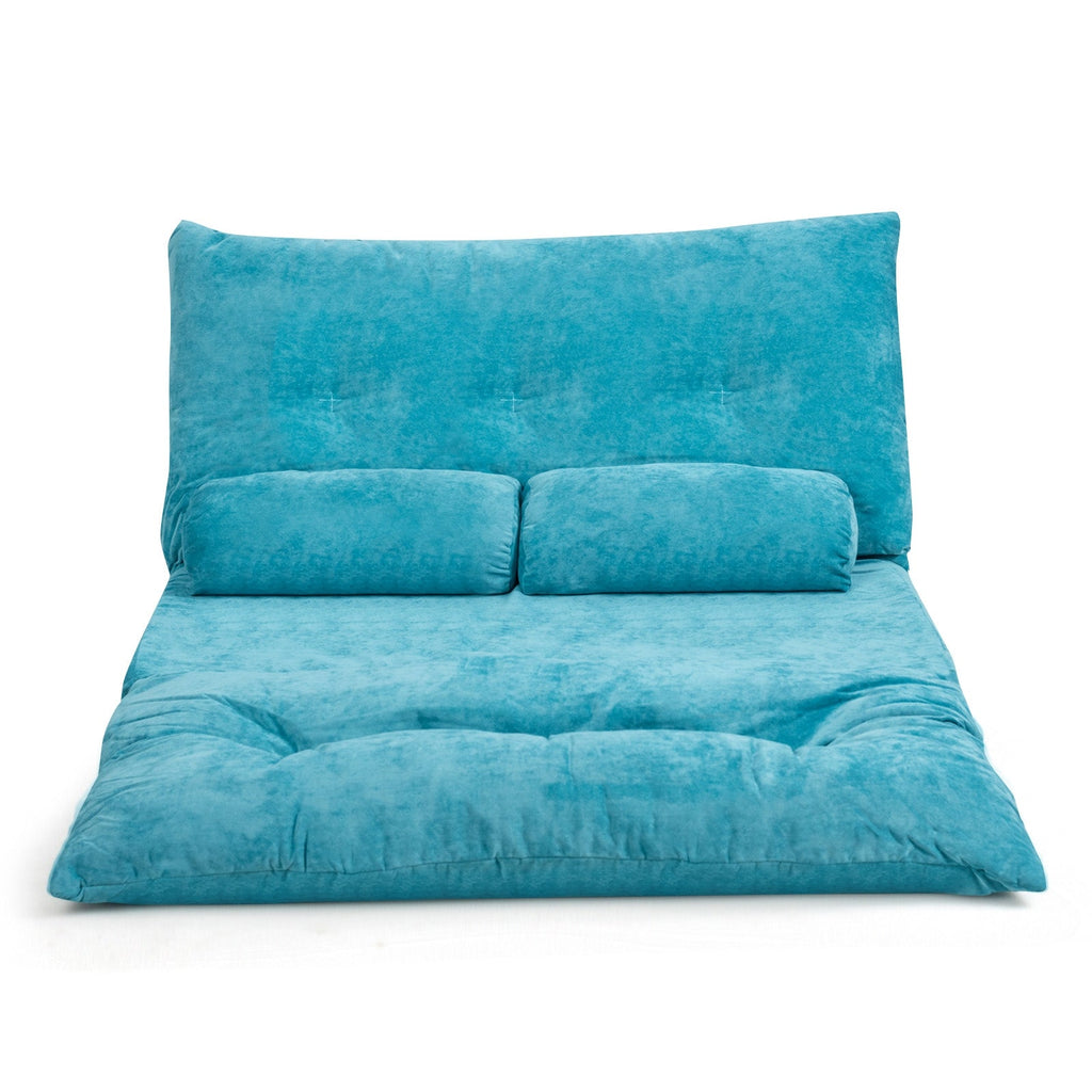 6-Position Adjustable Sleeper Lounge Couch with 2 Pillows