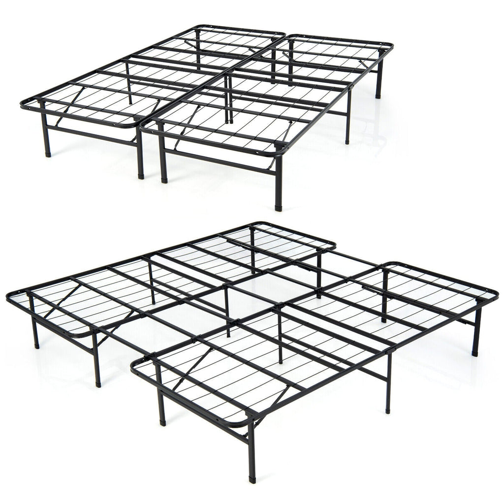 Full/King Size Folding Steel Platform Bed Frame for Kids and Adults