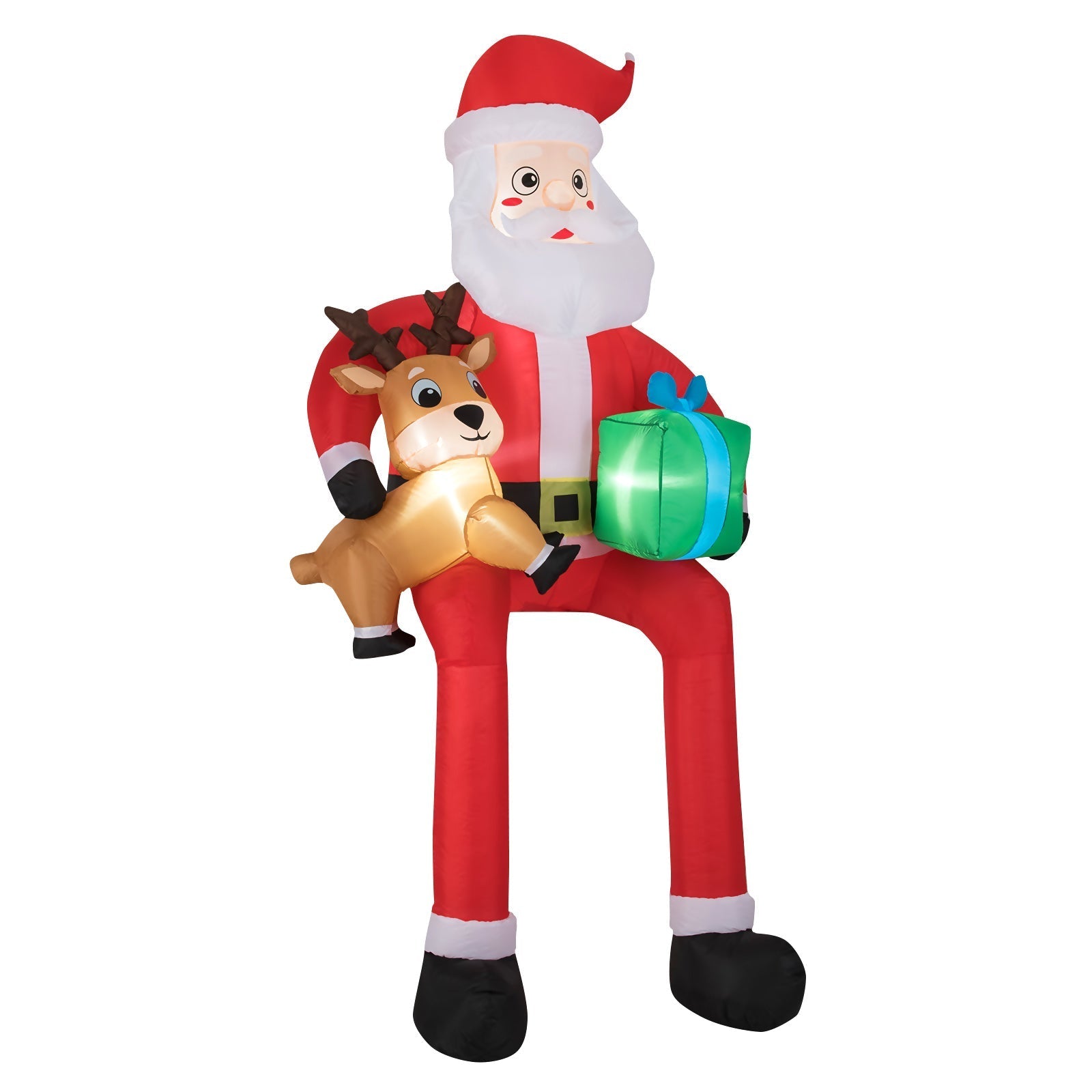 9.5 Feet Christmas Inflatable Santa Outdoor Decoratio with Built-in LED Lights
