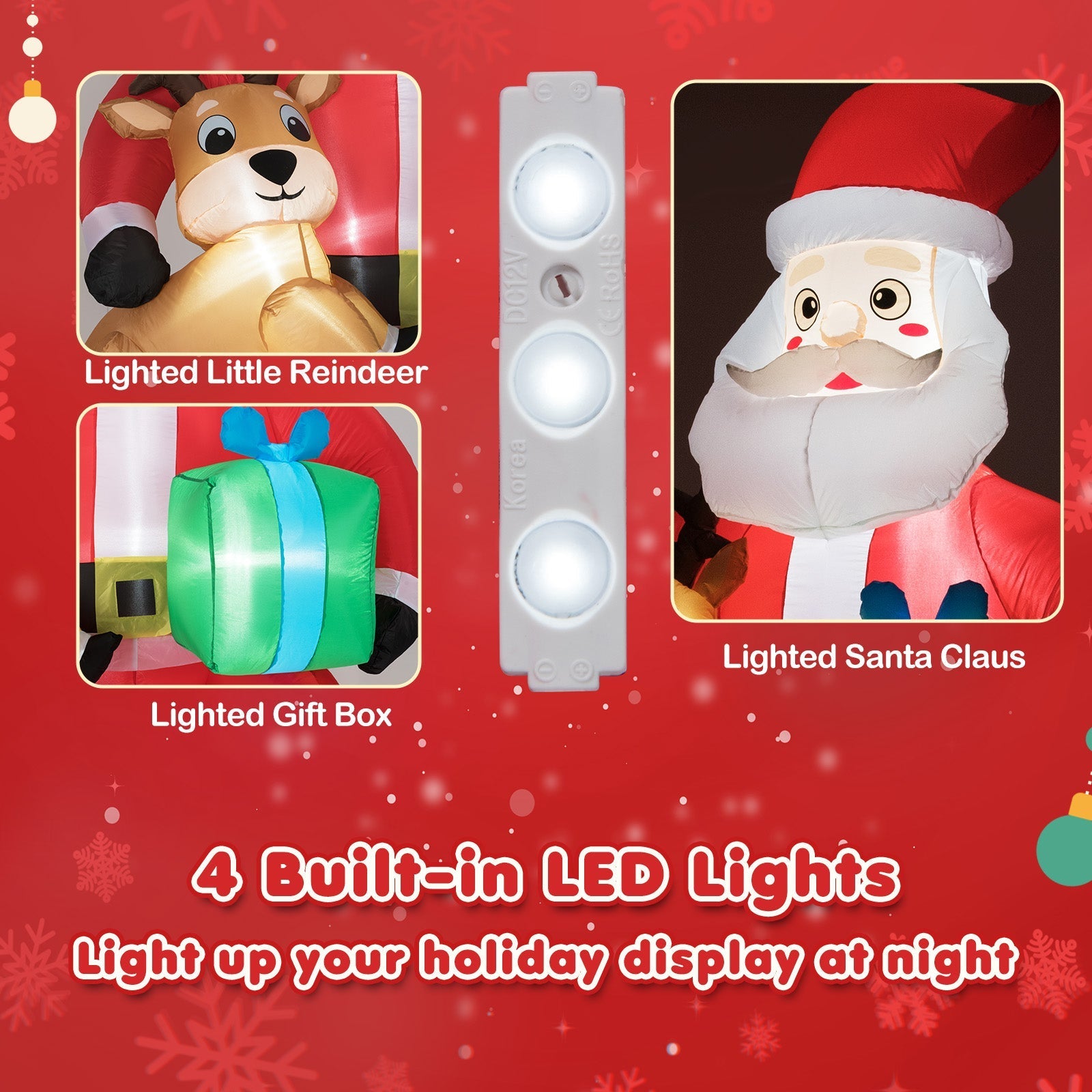 9.5 Feet Christmas Inflatable Santa Outdoor Decoratio with Built-in LED Lights