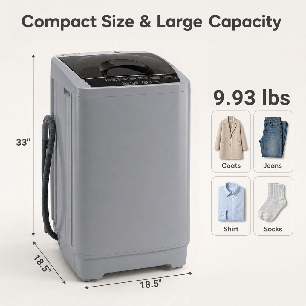 9.93 lbs Full Automatic Washing Machine with 8 Programs