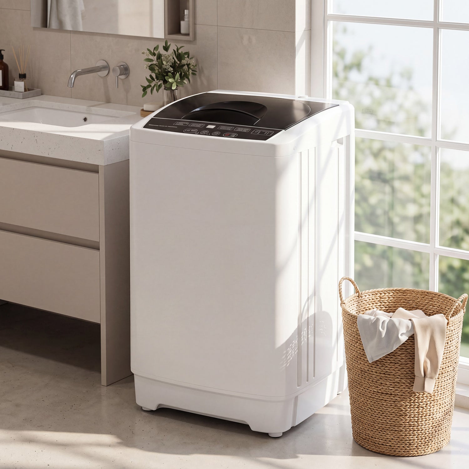 9.93 lbs Full Automatic Washing Machine with 8 Programs