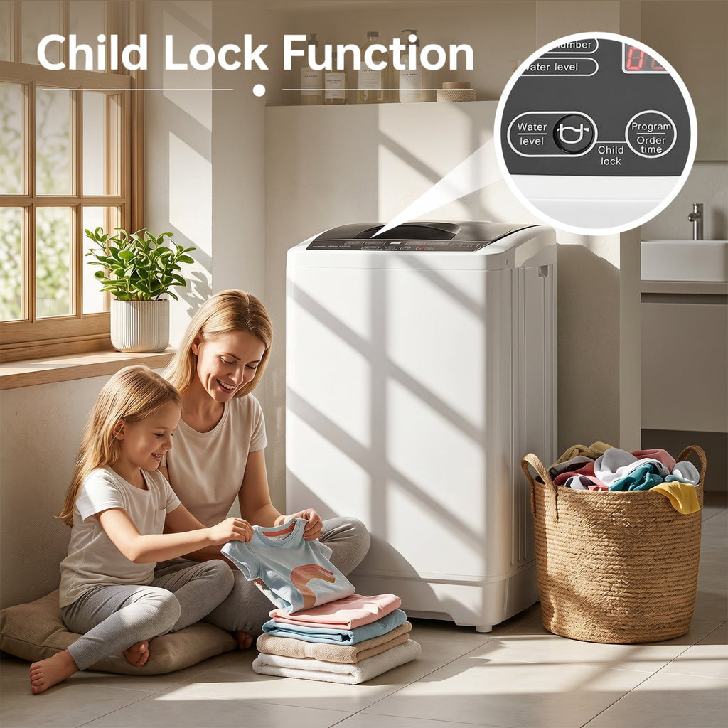 9.93 lbs Full Automatic Washing Machine with 8 Programs