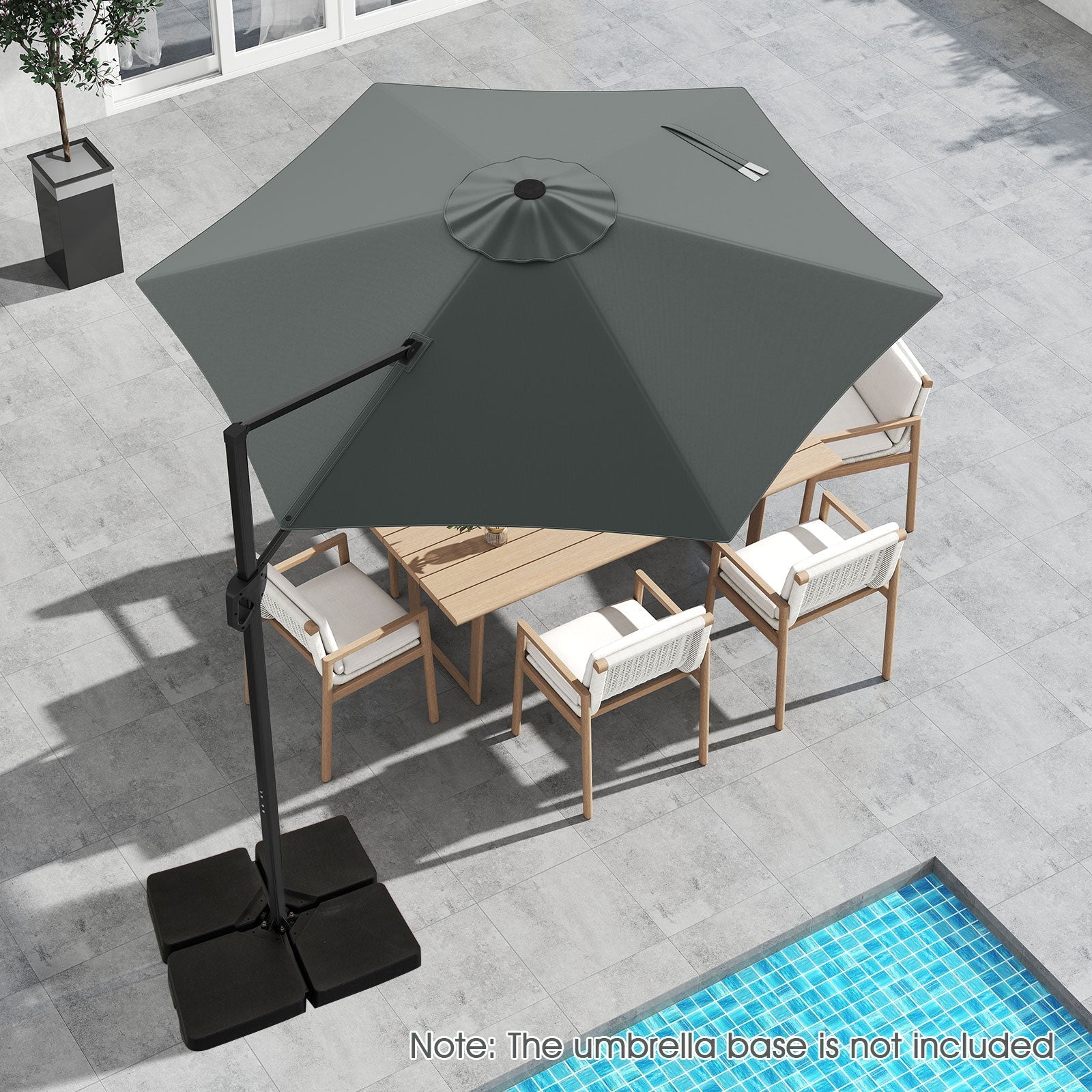 9 FT Cantilever Patio Umbrella with Vented Top and Sun-Protective Canopy
