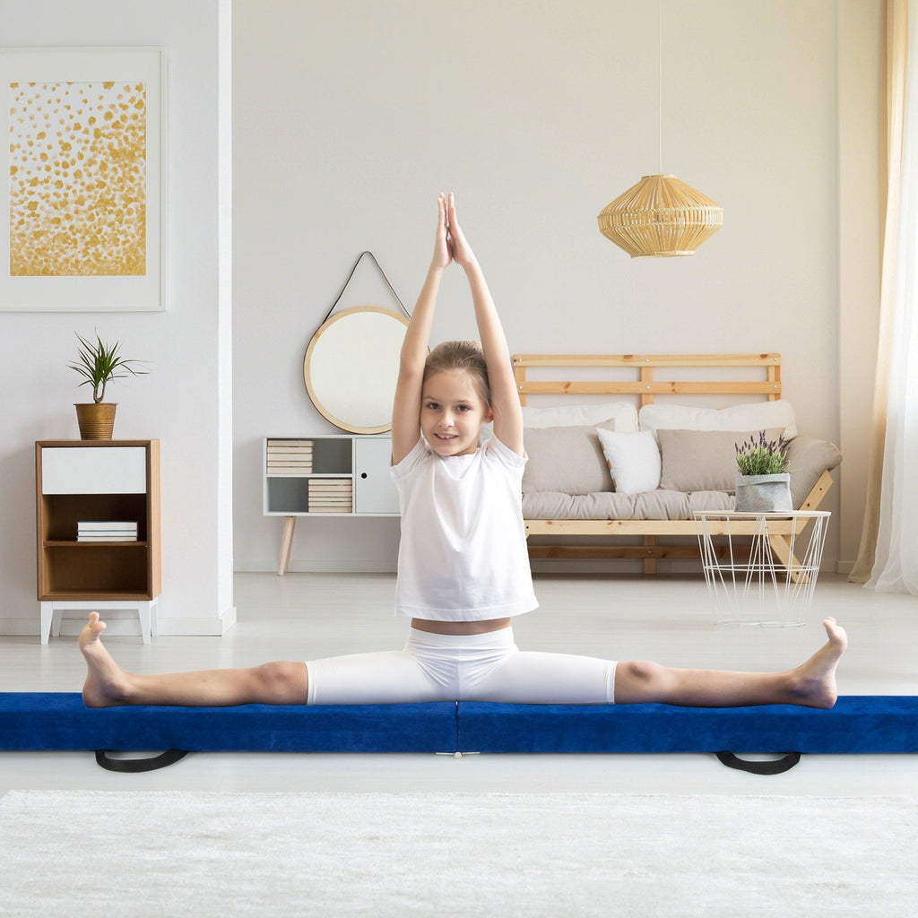 9 FT Folding Gymnastics Balance Beam with Anti-slip Base and Pine Wood Frame