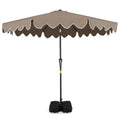 9 Feet Patio Umbrella with Weighted Base and Sandbags