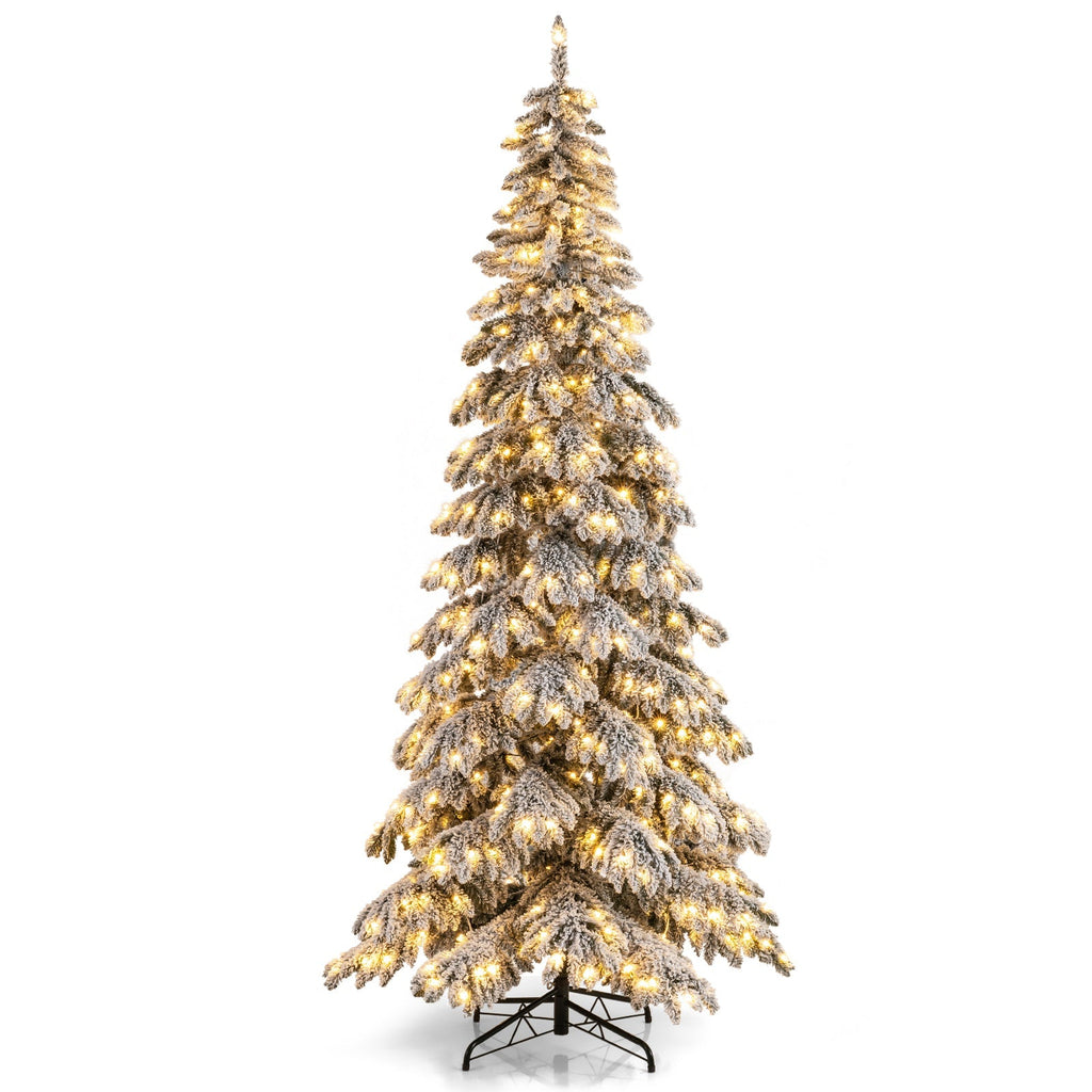 9 Feet Pre-Lit Artificial Xmas Tree Hinged Xmas Tree with Quick Power Connectors