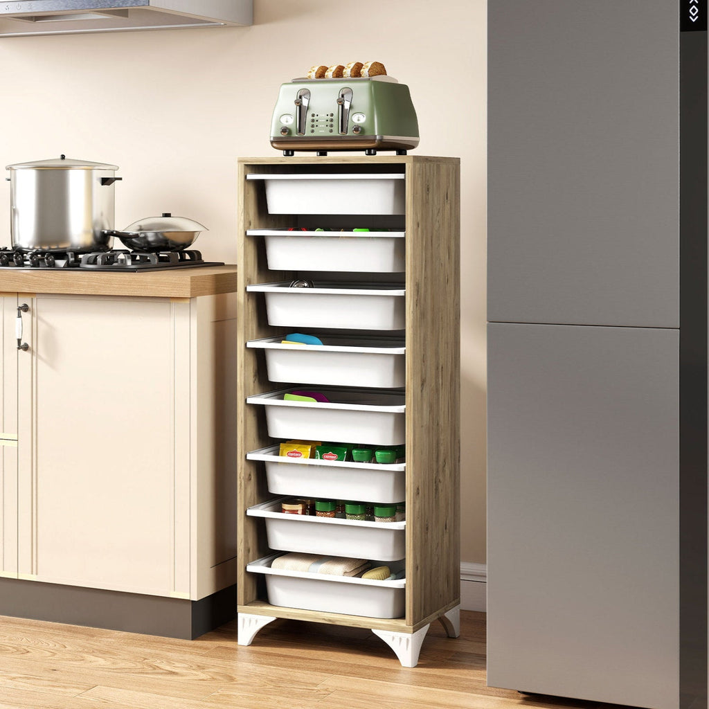 9-Tier Fruit & Vegetable Storage Rack with Slide-Out Baskets