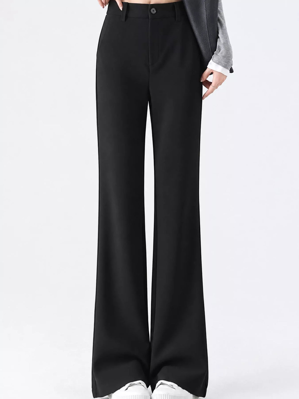 Full Size High-Waisted Slim-Fit Straight-Leg Pants Plus Size