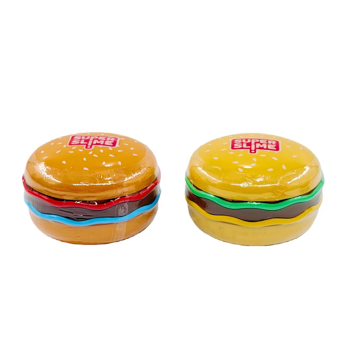 Simulation Burger Shaped Slime Toy With Colorful Foam Beads, Kids DIY Sensory Stress Relief Fidget Toy