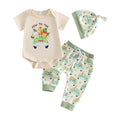 Summer Newborn Zoo-themed Three-piece Boys Outfit