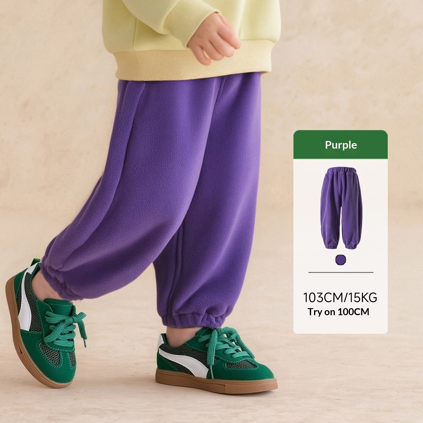 Elastic Waist Warm Trousers Winter Casual Bottoms